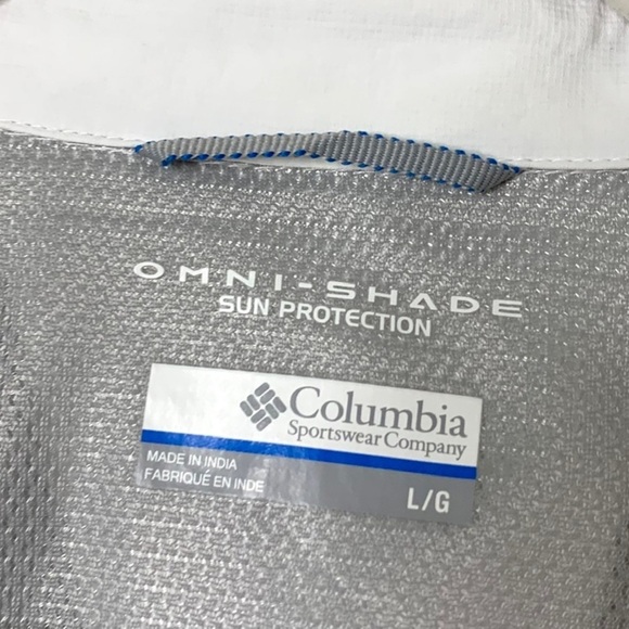 White Men’s Large Omni-Shade Button Front Short Sleeve Shirt - Picture 3 of 3